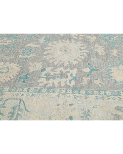 Oushak 9' 9" X 13' 7" Hand Knotted Wool Rug 9' 9" X 13' 7" (297 X 414) / Grey / Wool