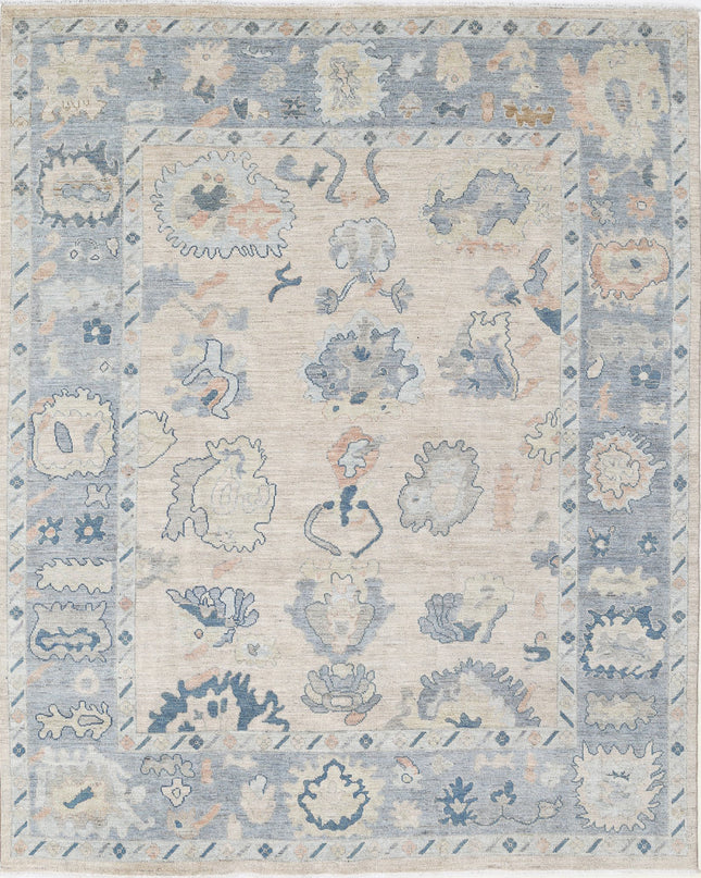 Oushak 8' 0" X 9' 10" Hand Knotted Wool Rug 8' 0" X 9' 10" (244 X 300) / Taupe / Wool