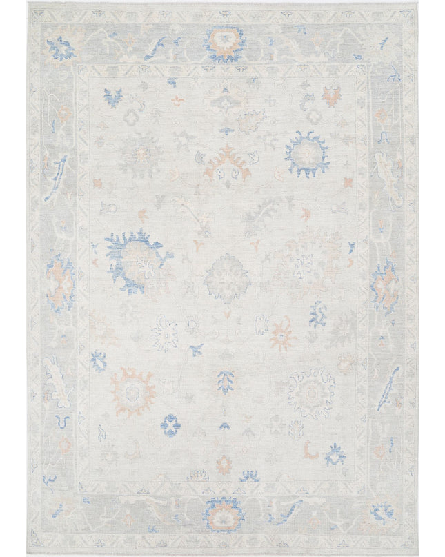 Oushak 9' 8" X 13' 8" Hand Knotted Wool Rug 9' 8" X 13' 8" (295 X 417) / Silver / Wool