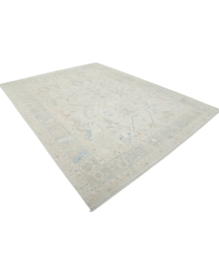 Oushak 9' 0" X 11' 11" Hand Knotted Wool Rug 9' 0" X 11' 11" (274 X 363) / Silver / Wool