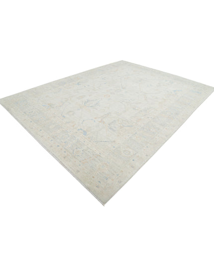 Oushak 9' 0" X 11' 11" Hand Knotted Wool Rug 9' 0" X 11' 11" (274 X 363) / Silver / Wool