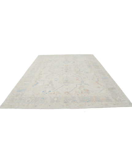 Oushak 9' 0" X 11' 11" Hand Knotted Wool Rug 9' 0" X 11' 11" (274 X 363) / Silver / Wool