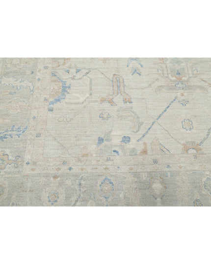 Oushak 9' 0" X 11' 11" Hand Knotted Wool Rug 9' 0" X 11' 11" (274 X 363) / Silver / Wool