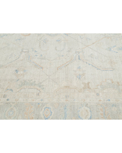 Oushak 9' 0" X 11' 11" Hand Knotted Wool Rug 9' 0" X 11' 11" (274 X 363) / Silver / Wool