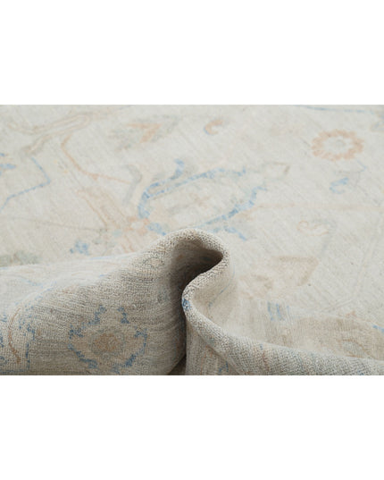 Oushak 9' 0" X 11' 11" Hand Knotted Wool Rug 9' 0" X 11' 11" (274 X 363) / Silver / Wool
