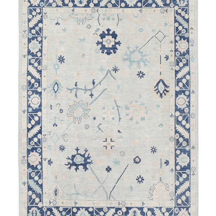 Oushak 8' 9" X 12' 6" Hand Knotted Wool Rug 8' 9" X 12' 6" (267 X 381) / Silver / Wool
