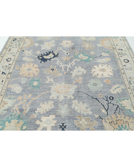 Oushak 8' 1" X 9' 9" Hand Knotted Wool Rug 8' 1" X 9' 9" (246 X 297) / Grey / Wool