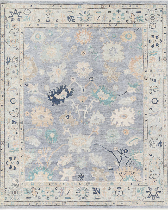 Oushak 8' 1" X 9' 9" Hand Knotted Wool Rug 8' 1" X 9' 9" (246 X 297) / Grey / Wool
