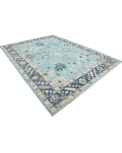 Oushak 8' 11" X 12' 1" Hand Knotted Wool Rug 8' 11" X 12' 1" (272 X 368) / Green / Wool