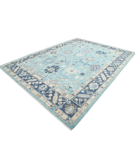 Oushak 8' 11" X 12' 1" Hand Knotted Wool Rug 8' 11" X 12' 1" (272 X 368) / Green / Wool