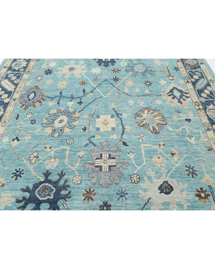 Oushak 8' 11" X 12' 1" Hand Knotted Wool Rug 8' 11" X 12' 1" (272 X 368) / Green / Wool