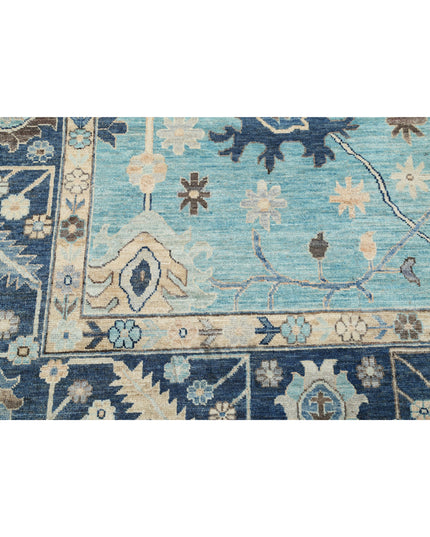 Oushak 8' 11" X 12' 1" Hand Knotted Wool Rug 8' 11" X 12' 1" (272 X 368) / Green / Wool