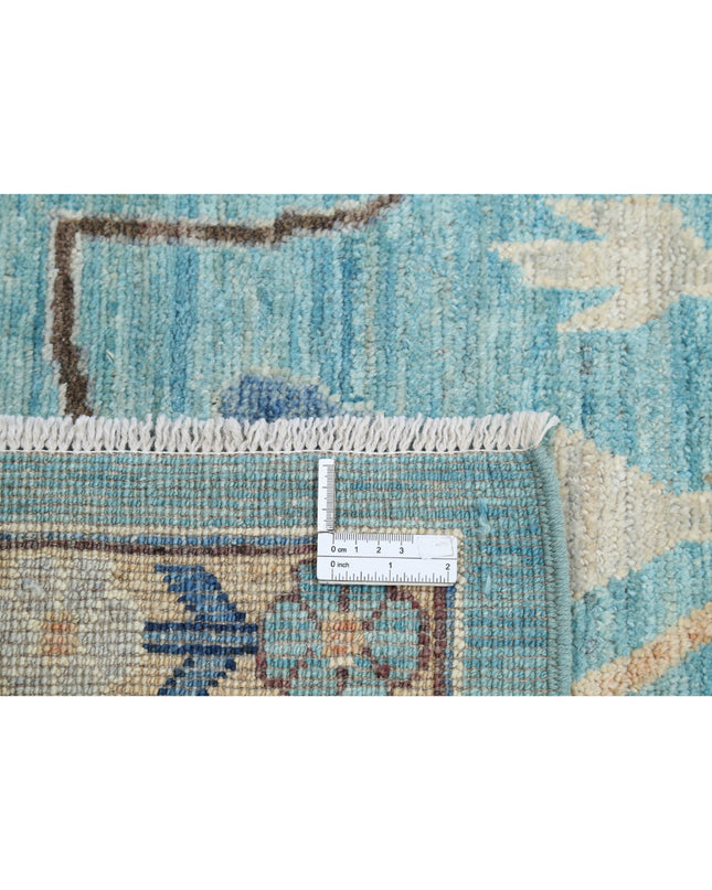 Oushak 8' 11" X 12' 1" Hand Knotted Wool Rug 8' 11" X 12' 1" (272 X 368) / Green / Wool