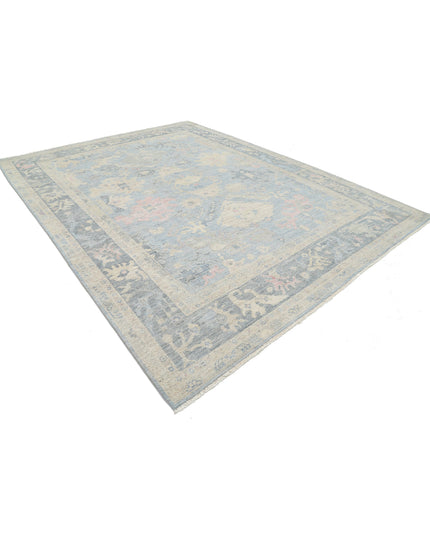 Oushak 9' 2" X 12' 0" Hand Knotted Wool Rug 9' 2" X 12' 0" (280 X 366) / Blue / Wool