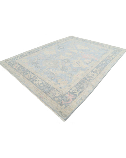 Oushak 9' 2" X 12' 0" Hand Knotted Wool Rug 9' 2" X 12' 0" (280 X 366) / Blue / Wool