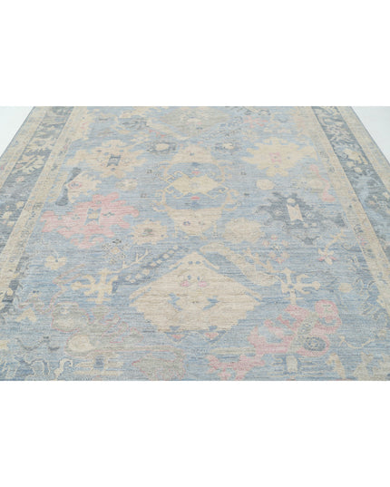 Oushak 9' 2" X 12' 0" Hand Knotted Wool Rug 9' 2" X 12' 0" (280 X 366) / Blue / Wool