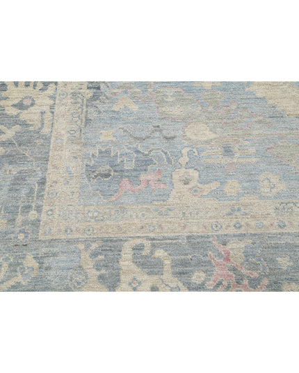 Oushak 9' 2" X 12' 0" Hand Knotted Wool Rug 9' 2" X 12' 0" (280 X 366) / Blue / Wool