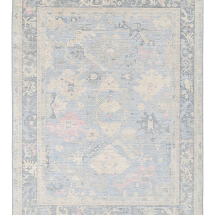 Oushak 9' 2" X 12' 0" Hand Knotted Wool Rug 9' 2" X 12' 0" (280 X 366) / Blue / Wool