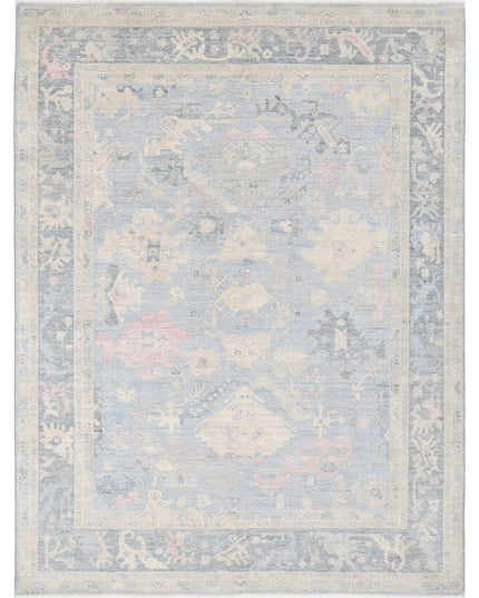 Oushak 9' 2" X 12' 0" Hand Knotted Wool Rug 9' 2" X 12' 0" (280 X 366) / Blue / Wool