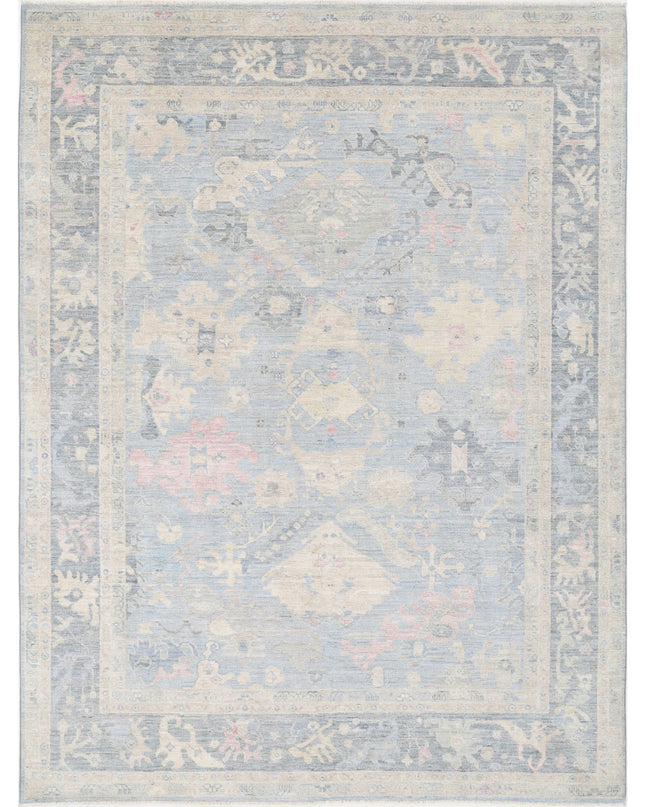 Oushak 9' 2" X 12' 0" Hand Knotted Wool Rug 9' 2" X 12' 0" (280 X 366) / Blue / Wool