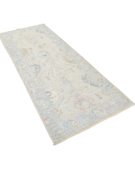 Oushak 3' 2" X 8' 1" Hand Knotted Wool Rug 3' 2" X 8' 1" (97 X 246) / Ivory / Wool