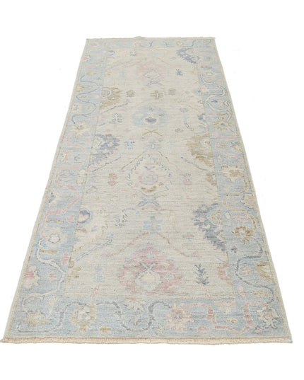 Oushak 3' 2" X 8' 1" Hand Knotted Wool Rug 3' 2" X 8' 1" (97 X 246) / Ivory / Wool