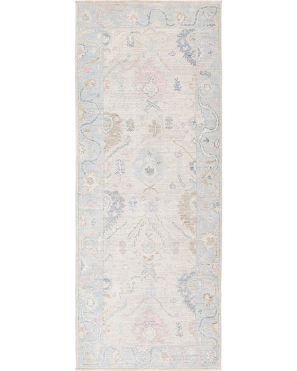 Oushak 3' 2" X 8' 1" Hand Knotted Wool Rug 3' 2" X 8' 1" (97 X 246) / Ivory / Wool