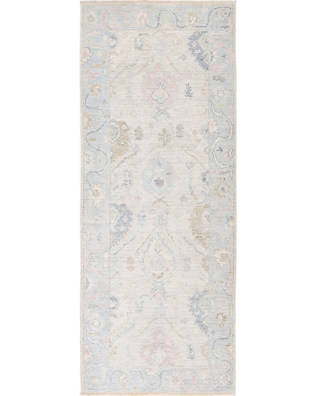 Oushak 3' 2" X 8' 1" Hand Knotted Wool Rug 3' 2" X 8' 1" (97 X 246) / Ivory / Wool
