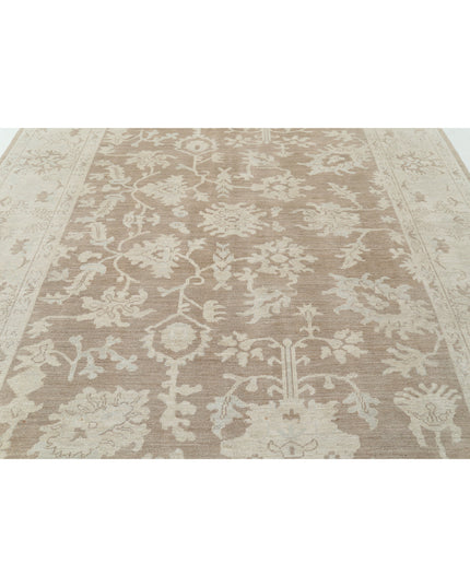 Oushak 8' 7" X 11' 11" Hand Knotted Wool Rug 8' 7" X 11' 11" (262 X 363) / Brown / Wool