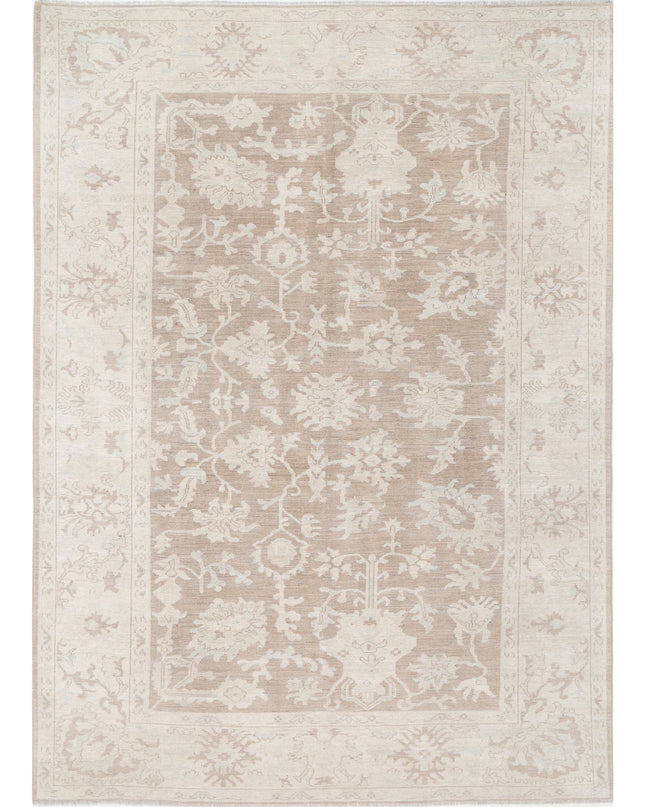Oushak 8' 7" X 11' 11" Hand Knotted Wool Rug 8' 7" X 11' 11" (262 X 363) / Brown / Wool