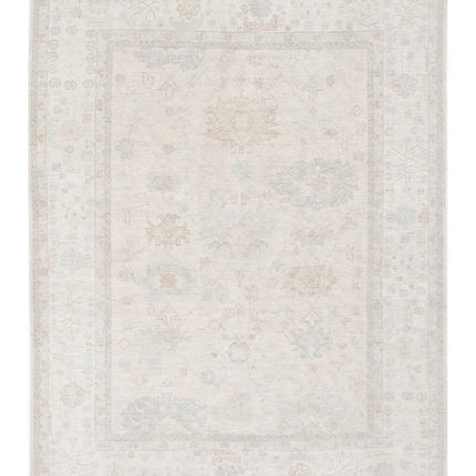 Oushak 8' 0" X 11' 0" Hand Knotted Wool Rug 8' 0" X 11' 0" (244 X 335) / Silver / Wool