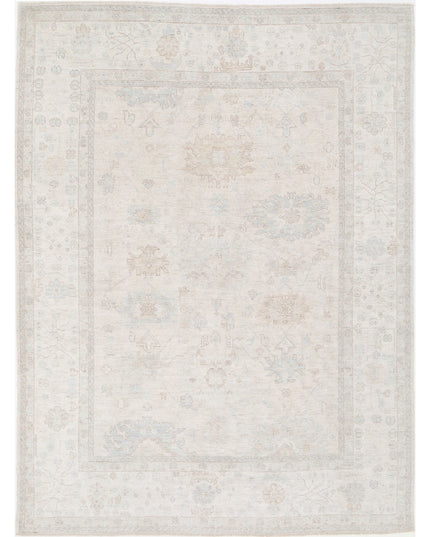 Oushak 8' 0" X 11' 0" Hand Knotted Wool Rug 8' 0" X 11' 0" (244 X 335) / Silver / Wool