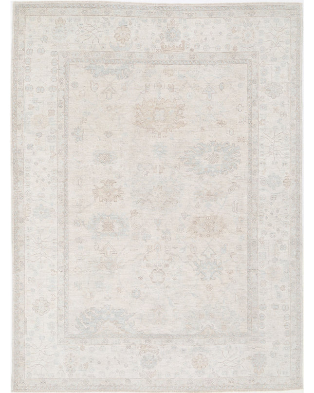 Oushak 8' 0" X 11' 0" Hand Knotted Wool Rug 8' 0" X 11' 0" (244 X 335) / Silver / Wool