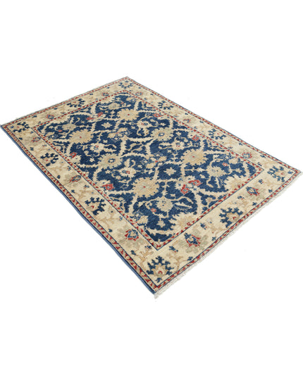 Oushak 4' 1" X 5' 10" Hand Knotted Wool Rug 4' 1" X 5' 10" (124 X 178) / Blue / Wool