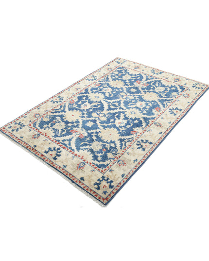 Oushak 4' 1" X 5' 10" Hand Knotted Wool Rug 4' 1" X 5' 10" (124 X 178) / Blue / Wool