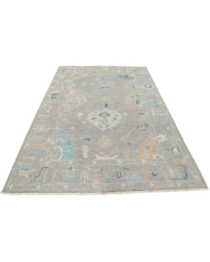 Oushak 5' 11" X 8' 1" Hand Knotted Wool Rug 5' 11" X 8' 1" (180 X 246) / Brown / Wool