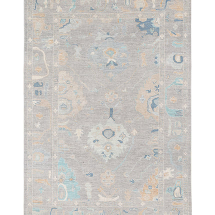 Oushak 5' 11" X 8' 1" Hand Knotted Wool Rug 5' 11" X 8' 1" (180 X 246) / Brown / Wool