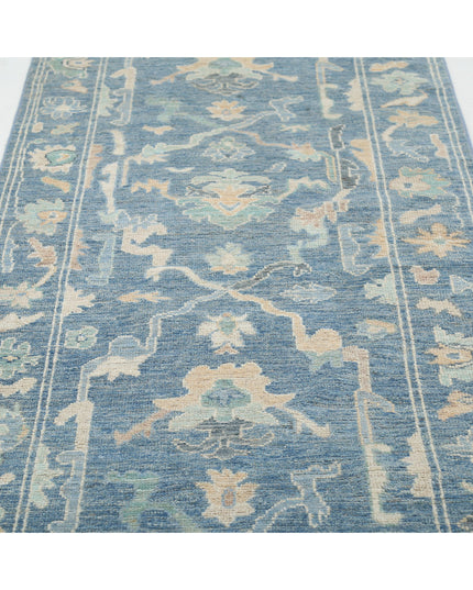 Oushak 3' 3" X 9' 6" Hand Knotted Wool Rug 3' 3" X 9' 6" (99 X 290) / Blue / Wool
