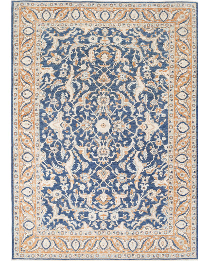 Oushak 9' 2" X 12' 11" Hand Knotted Wool Rug 9' 2" X 12' 11" (280 X 394) / Blue / Wool