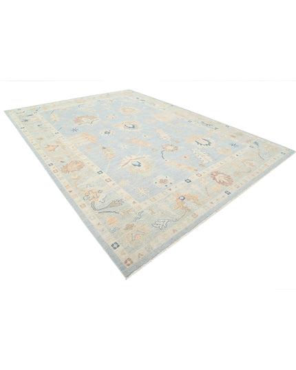 Oushak 10' 1" X 13' 11" Hand Knotted Wool Rug 10' 1" X 13' 11" (307 X 424) / Blue / Wool