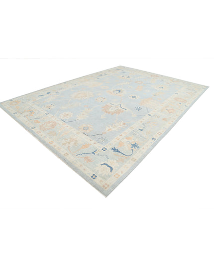 Oushak 10' 1" X 13' 11" Hand Knotted Wool Rug 10' 1" X 13' 11" (307 X 424) / Blue / Wool