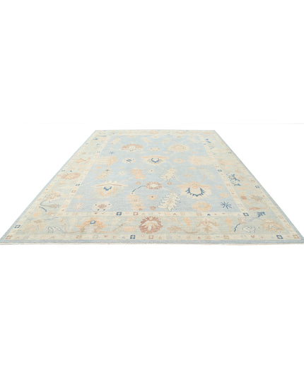 Oushak 10' 1" X 13' 11" Hand Knotted Wool Rug 10' 1" X 13' 11" (307 X 424) / Blue / Wool