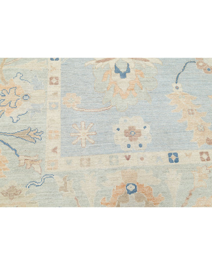 Oushak 10' 1" X 13' 11" Hand Knotted Wool Rug 10' 1" X 13' 11" (307 X 424) / Blue / Wool