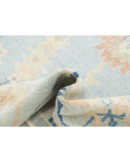 Oushak 10' 1" X 13' 11" Hand Knotted Wool Rug 10' 1" X 13' 11" (307 X 424) / Blue / Wool