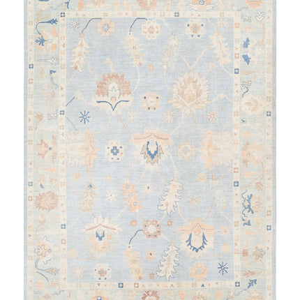 Oushak 10' 1" X 13' 11" Hand Knotted Wool Rug 10' 1" X 13' 11" (307 X 424) / Blue / Wool