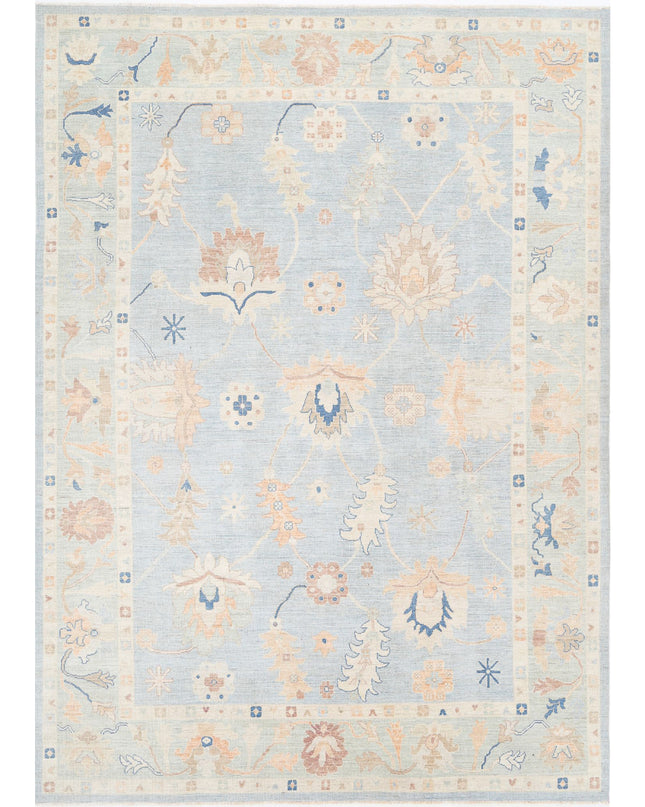 Oushak 10' 1" X 13' 11" Hand Knotted Wool Rug 10' 1" X 13' 11" (307 X 424) / Blue / Wool