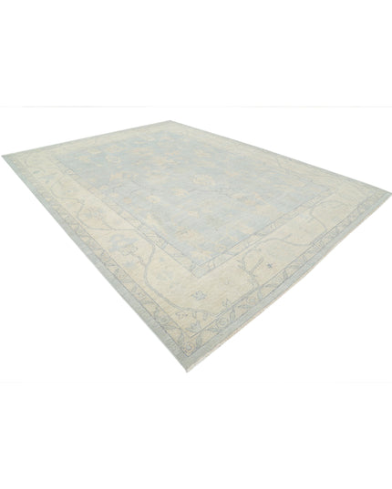 Oushak 10' 3" X 13' 7" Hand Knotted Wool Rug 10' 3" X 13' 7" (312 X 414) / Blue / Wool