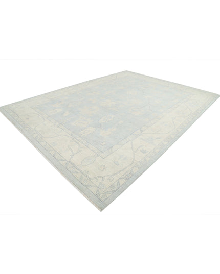 Oushak 10' 3" X 13' 7" Hand Knotted Wool Rug 10' 3" X 13' 7" (312 X 414) / Blue / Wool