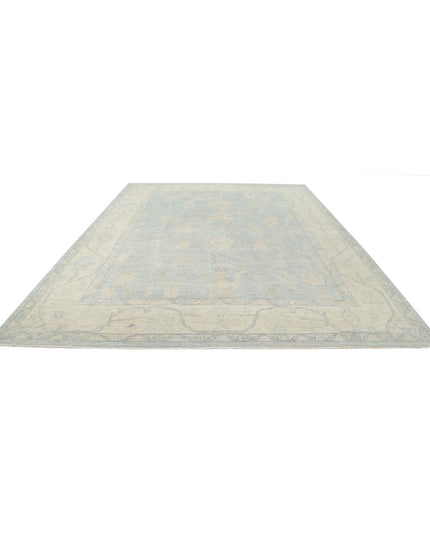 Oushak 10' 3" X 13' 7" Hand Knotted Wool Rug 10' 3" X 13' 7" (312 X 414) / Blue / Wool