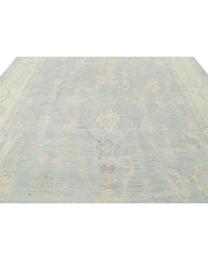 Oushak 10' 3" X 13' 7" Hand Knotted Wool Rug 10' 3" X 13' 7" (312 X 414) / Blue / Wool